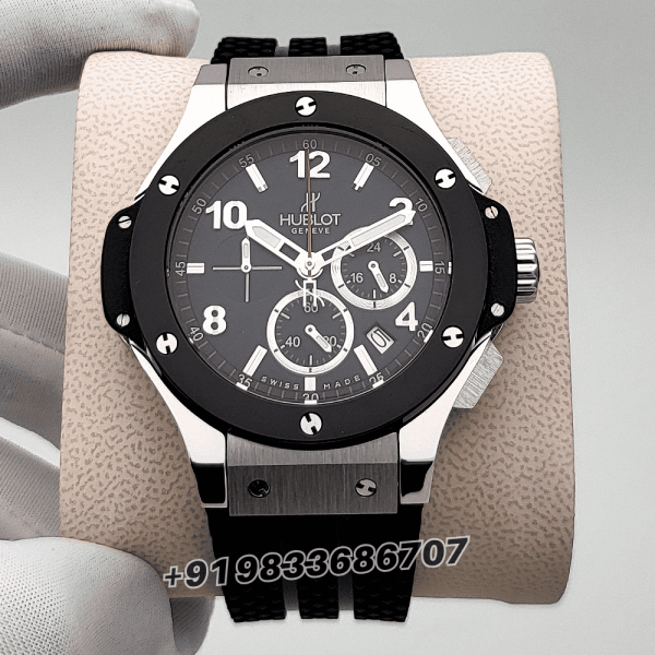 Hublot Big Bang Stainless Steel Matte Black Dial Rubber Strap High Quality First Copy Watch (1)
