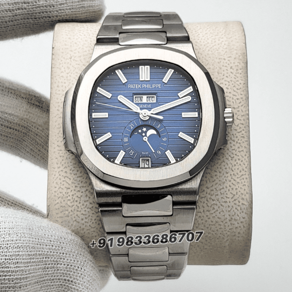 Patek Philippe Nautilus Annual Calendar Moon Phases 57261A-014 Blue Dial 40.5mm Exact 11 Top Quality Super Clone Swiss ETA 324 S QA LU 24H303 Automatic Movement Watch