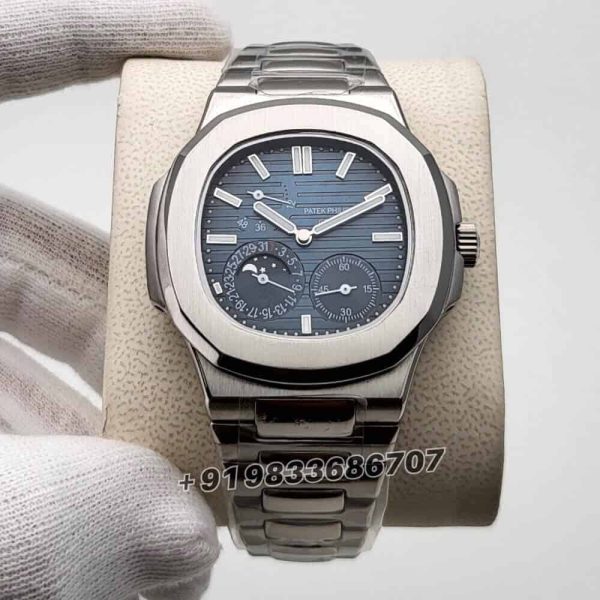 Patek Philippe Nautilus Power Reserve Moon Phase Super High Quality Swiss Automatic Watch (1)