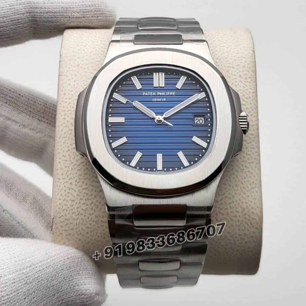 Patek Philippe Nautilus Steel Blue Dial Super High Quality Swiss Automatic Watch (1)