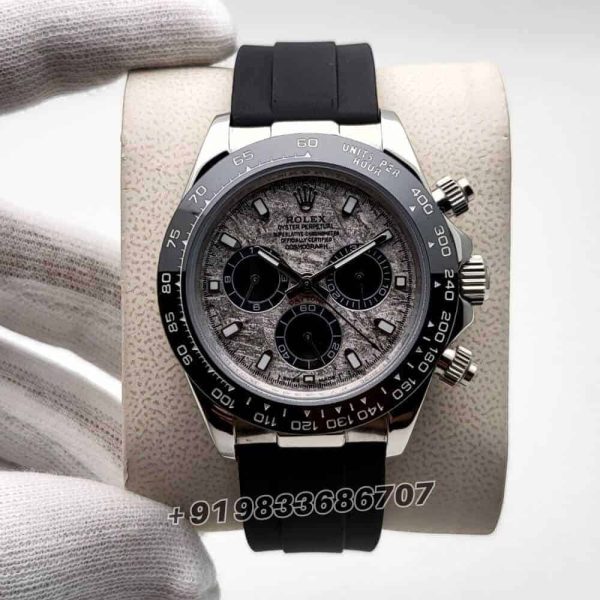 Rolex Cosmograph Daytona White Gold Meteorite Dial Oysterflex Strap 40mm Super High Quality Swiss Automatic First Copy Watch (1)