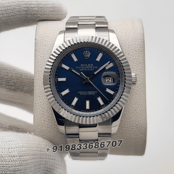 Rolex Date just Blue Dial Super High Quality Swiss Automatic Watch (1)