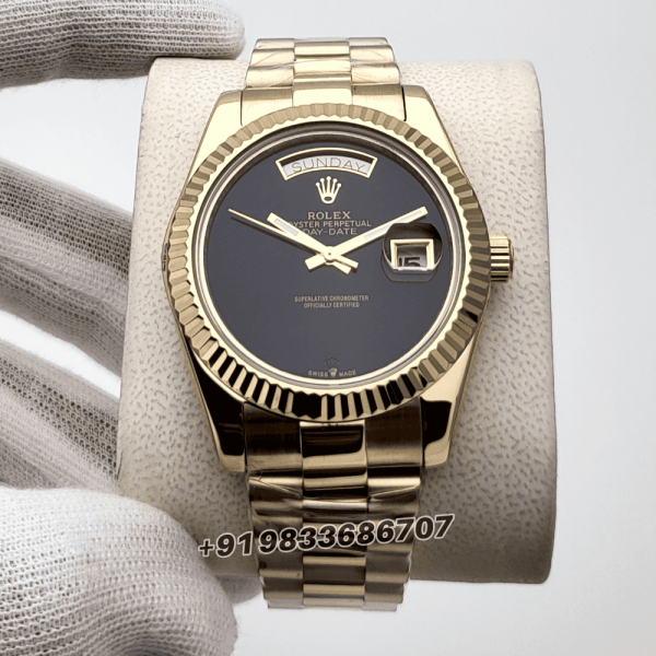 Rolex-Day-Date-Full-Gold-Black-Dial-Super-High-Quality-Swiss-Automatic-Watch