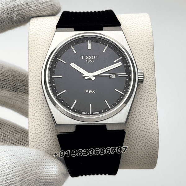 Tissot 1853 T-Classic PRX Black Dial 40mm Rubber Strap High Quality First Copy Watch